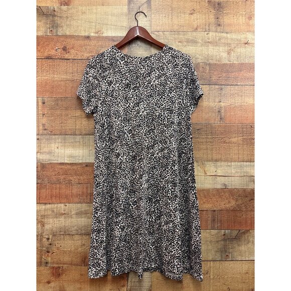 Leopard Print Casual Short Sleeve Dress Size L - Picture 2 of 6